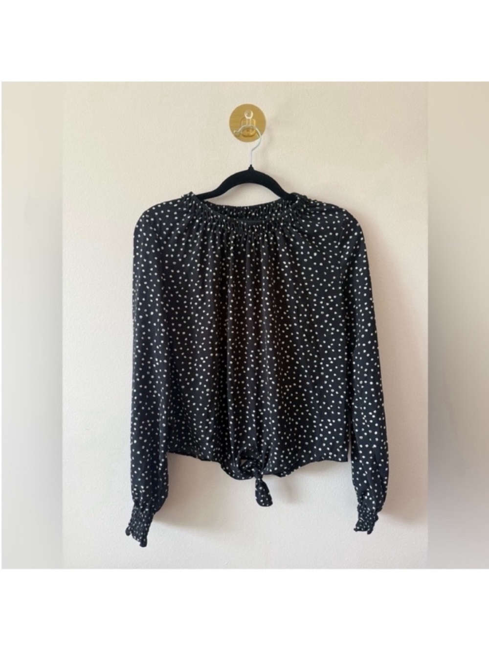 Polka Dot Black & White Top size Medium